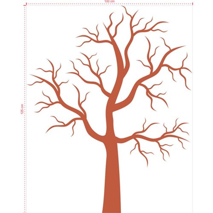 Adesivo Decorativo - Árvore 004 - Tamanho: 100x125 cm - Marrom