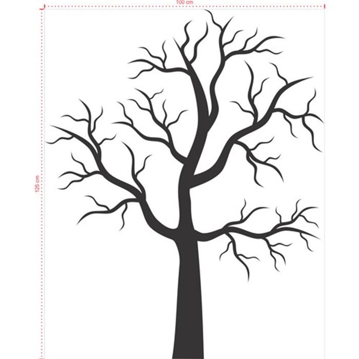 Adesivo Decorativo - Árvore 004 - Tamanho: 100x125 cm - Preto