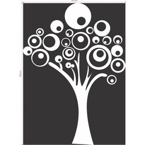 Adesivo Decorativo - Árvore 005 - Tamanho: 100x138 cm - Preto