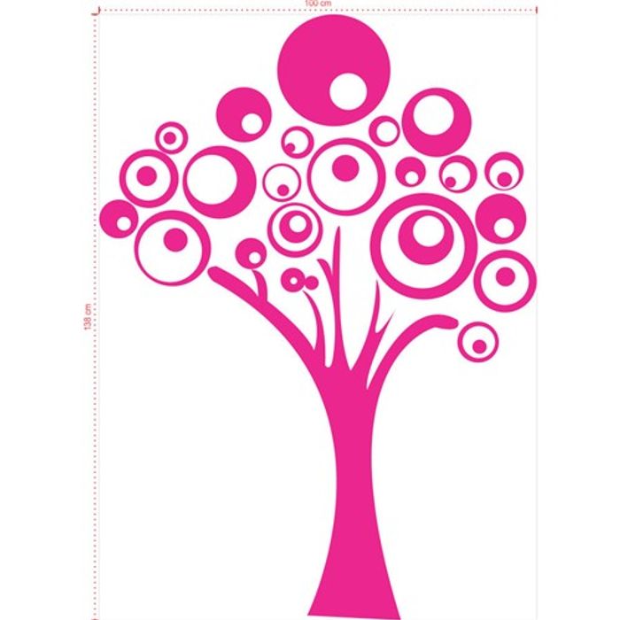 Adesivo Decorativo - Árvore 005 - Tamanho: 100x138 cm - Rosa