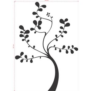 Adesivo Decorativo - Árvore 006 - Tamanho: 100x141 cm - Verde