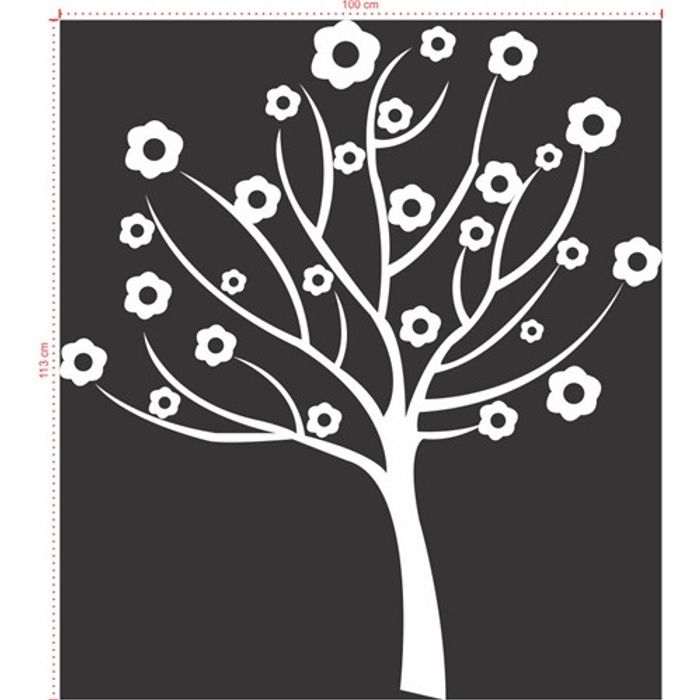 Adesivo Decorativo - Árvore 007 - Tamanho: 100x113 cm - Branco Adesivo Decorativo - Árvore 007 - Tamanho: 100x113 cm - Branco