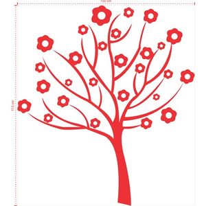Adesivo Decorativo - Árvore 007 - Tamanho: 100x113 cm - Branco