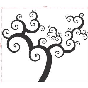 Adesivo Decorativo - Árvore 008 - Tamanho: 117x100 cm - Branco