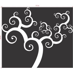 Adesivo Decorativo - Árvore 008 - Tamanho: 117x100 cm - Branco