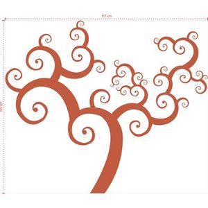 Adesivo Decorativo - Árvore 008 - Tamanho: 117x100 cm - Marrom