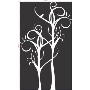 Adesivo Decorativo - Árvore 009 - Tamanho: 88x150 cm - Preto