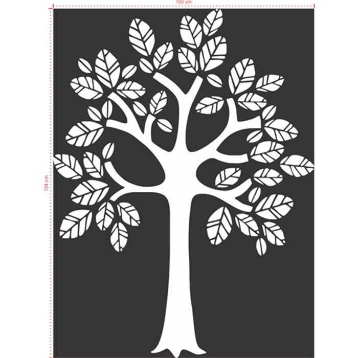 Adesivo Decorativo - Árvore 010 - Tamanho: 100x134 cm - Branco