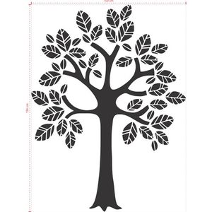 Adesivo Decorativo - Árvore 010 - Tamanho: 100x134 cm - Preto