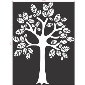 Adesivo Decorativo - Árvore 010 - Tamanho: 100x134 cm - Preto
