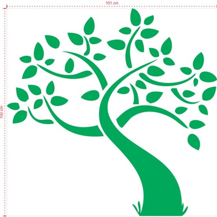 Adesivo Decorativo - Árvore 011 - Tamanho: 101x100 cm - Verde