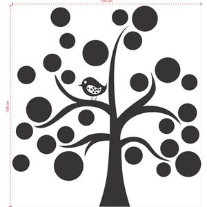 Adesivo Decorativo - Árvore 012 - Tamanho: 100x106 cm - Branco