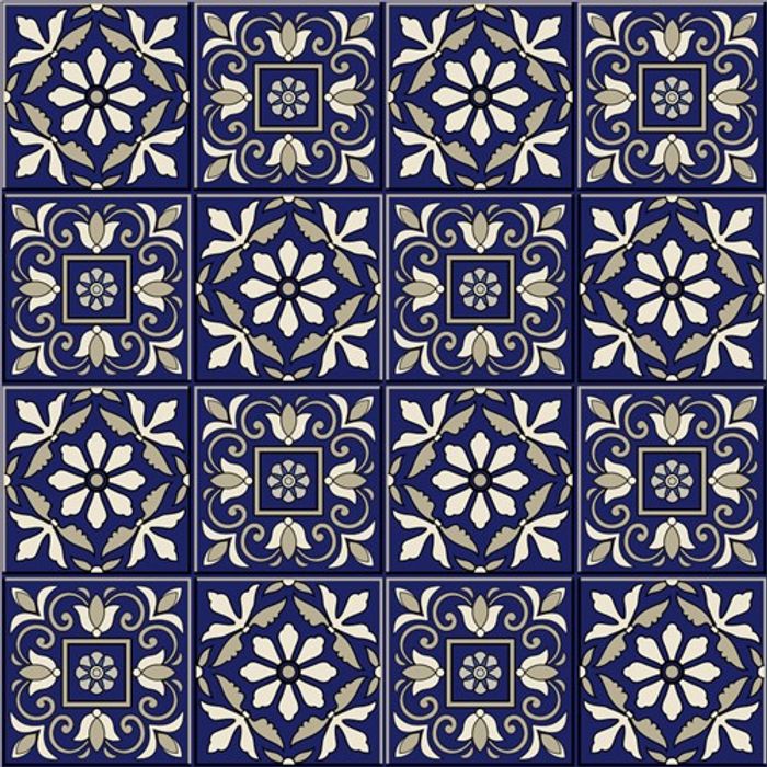 Adesivo Decorativo - Azulejo 001 (Kit) - Tamanho: 20x20 cm - 16 unidades