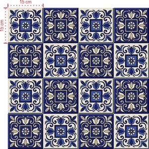 Adesivo Decorativo - Azulejo 002 (Kit) - Tamanho: 15x15 cm - 16 unidades