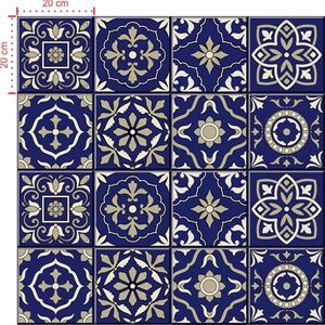 Adesivo Decorativo - Azulejo 003 (Kit) - Tamanho: 15x15 cm - 16 unidades