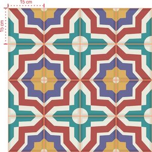 Adesivo Decorativo - Azulejo 004 (Kit) - Tamanho: 20x20 cm - 16 unidades