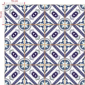 Adesivo Decorativo - Azulejo 006 (Kit) - Tamanho: 15x15 cm - 16 unidades
