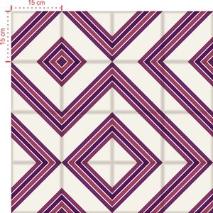 Adesivo Decorativo - Azulejo 007 (Kit) - Tamanho: 15x15 cm - 16 unidades