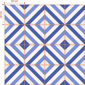 Adesivo Decorativo - Azulejo 010 (Kit) - Tamanho: 15x15 cm - 16 unidades