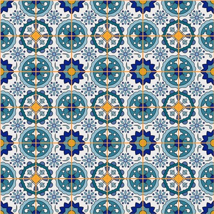 Adesivo Decorativo - Azulejo 012 (Kit) - Tamanho: 15x15 cm - 16 unidades