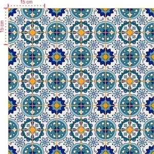 Adesivo Decorativo - Azulejo 012 (Kit) - Tamanho: 15x15 cm - 16 unidades