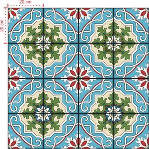 Adesivo Decorativo - Azulejo 013 (Kit) - Tamanho: 15x15 cm - 16 unidades