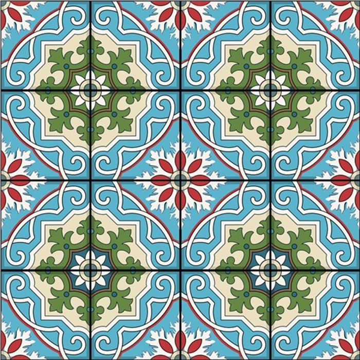 Adesivo Decorativo - Azulejo 013 (Kit) - Tamanho: 20x20 cm - 16 unidades