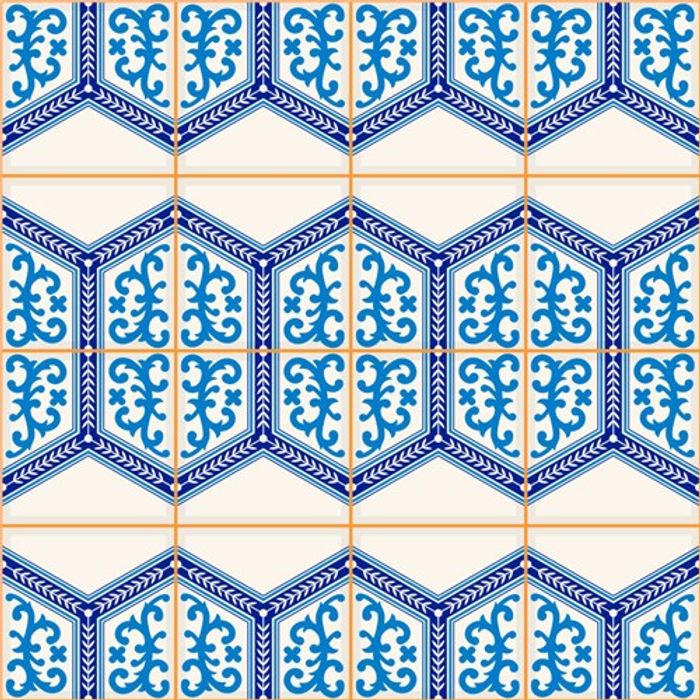 Adesivo Decorativo - Azulejo 017 (Kit) - Tamanho: 15x15 cm - 16 unidades