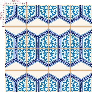 Adesivo Decorativo - Azulejo 017 (Kit) - Tamanho: 15x15 cm - 16 unidades