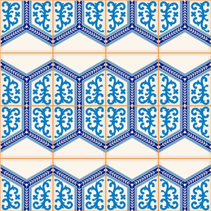 Adesivo Decorativo - Azulejo 017 (Kit) - Tamanho: 20x20 cm - 16 unidades