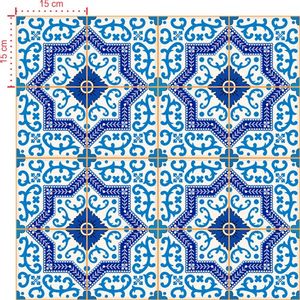 Adesivo Decorativo - Azulejo 018 (Kit) - Tamanho: 15x15 cm - 16 unidades