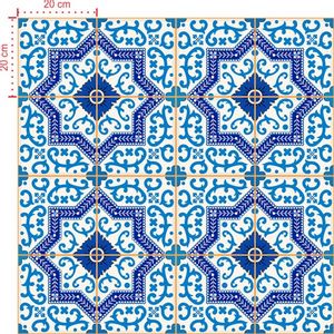 Adesivo Decorativo - Azulejo 018 (Kit) - Tamanho: 15x15 cm - 16 unidades