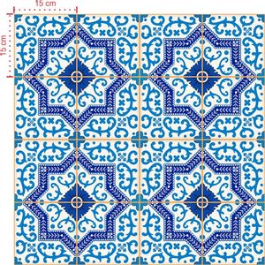 Adesivo Decorativo - Azulejo 018 (Kit) - Tamanho: 20x20 cm - 16 unidades