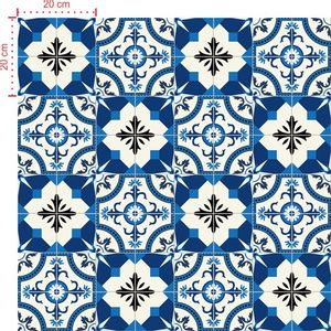 Adesivo Decorativo - Azulejo 021 (Kit) - Tamanho: 15x15 cm - 16 unidades