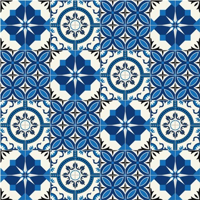 Adesivo Decorativo - Azulejo 023 (Kit) - Tamanho: 20x20 cm - 16 unidades