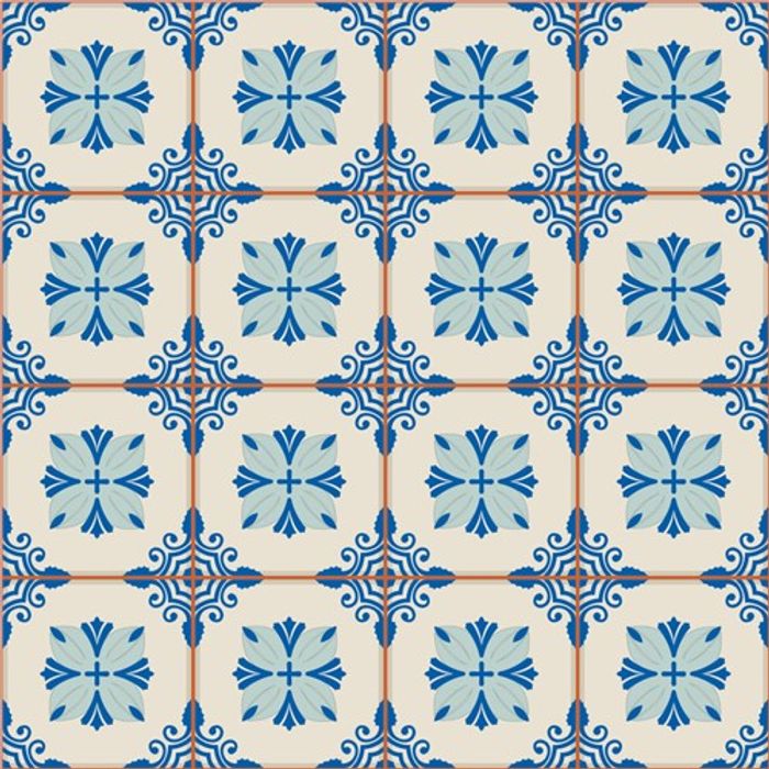 Adesivo Decorativo - Azulejo 025 (Kit) - Tamanho: 15x15 cm - 16 unidades