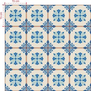 Adesivo Decorativo - Azulejo 025 (Kit) - Tamanho: 15x15 cm - 16 unidades