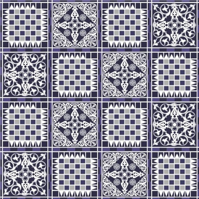 Adesivo Decorativo - Azulejo 027 (Kit) - Tamanho: 15x15 cm - 16 unidades