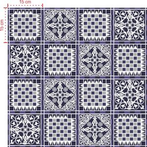 Adesivo Decorativo - Azulejo 027 (Kit) - Tamanho: 20x20 cm - 16 unidades