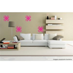 Adesivo Decorativo - Floral 002 - Tamanho: 60x60 cm - Preto