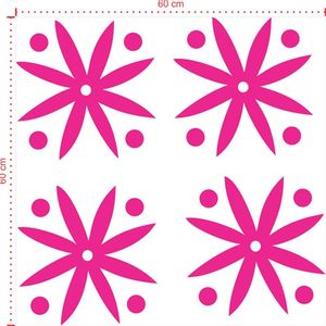 Adesivo Decorativo - Floral 002 - Tamanho: 60x60 cm - Rosa