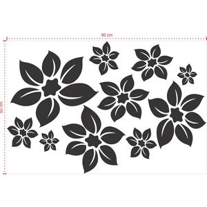 Adesivo Decorativo - Floral 003 - Tamanho: 90x60 cm - Branco