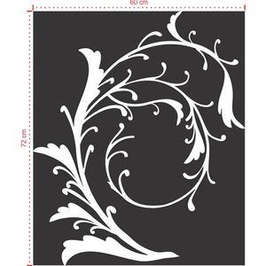 Adesivo Decorativo - Floral 004 - Tamanho: 60x72 cm - Branco