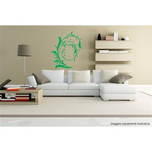 Adesivo Decorativo - Floral 004 - Tamanho: 60x72 cm - Branco