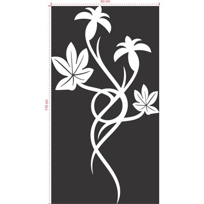 Adesivo Decorativo - Floral 005 - Tamanho: 60x110 cm - Branco