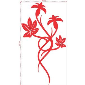 Adesivo Decorativo - Floral 005 - Tamanho: 60x110 cm - Preto