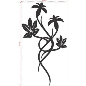 Adesivo Decorativo - Floral 005 - Tamanho: 60x110 cm - Vermelho