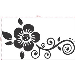 Adesivo Decorativo - Floral 006 - Tamanho: 105x60 cm - Branco