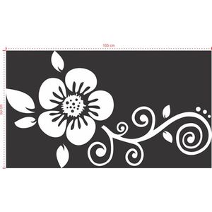Adesivo Decorativo - Floral 006 - Tamanho: 105x60 cm - Branco