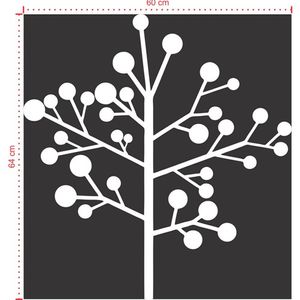 Adesivo Decorativo - Floral 007 - Tamanho: 60x64 cm - Branco